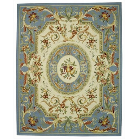 Safavieh 6 x 9 ft. Medium Rectangle Country and Floral Chelsea Blue Hand Hooked Rug HK80B-6